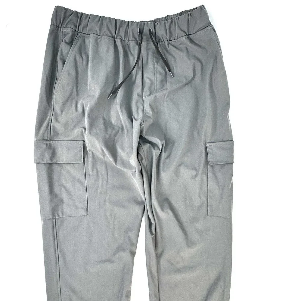 Zyia Active Gray Jogger Cargo Pants Drawstring Mens Size Medium